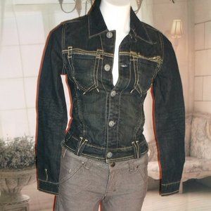 Yanuk Denim Dark Blue Fitted Jean Jacket